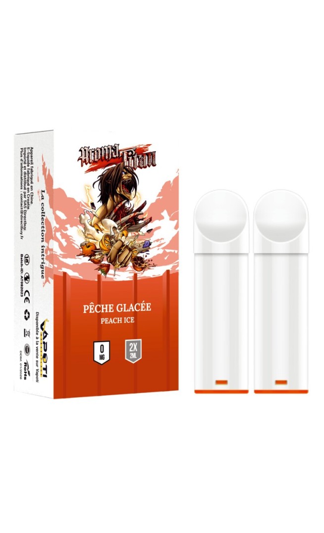 Pêche Glacée -  Peach ice- Recharges 2 capsules Pod Aromatitan