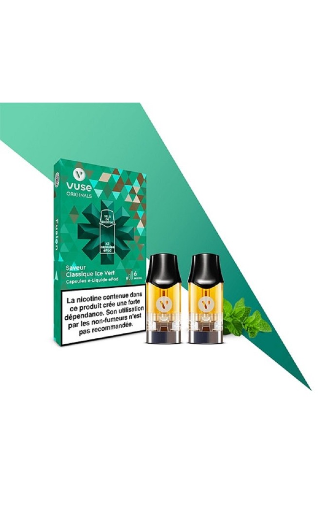 Classique Ice vert Recharges ePod - 2 capsules VUSE